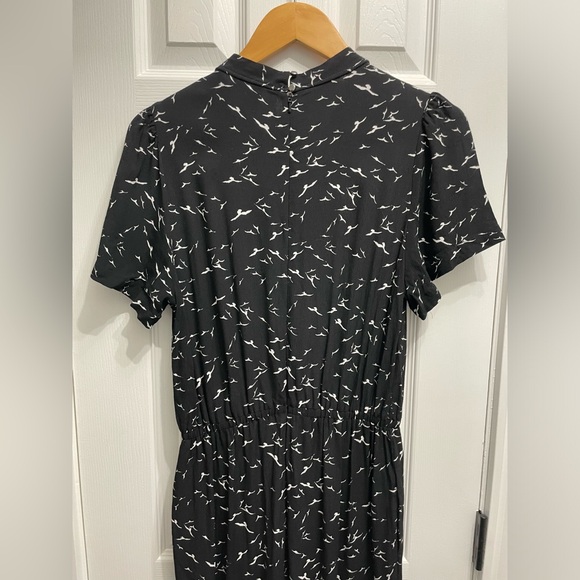 ETT TWA by Anthropologie Karlie Jumpsuit Novelty Print Wide Leg Black White Med - Picture 11 of 12